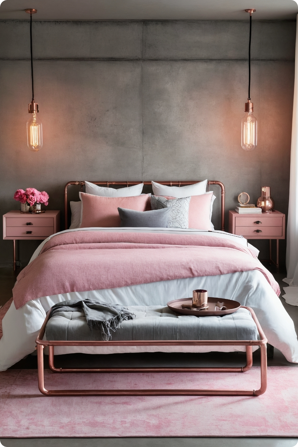 Industrial Chic with Pink Accents