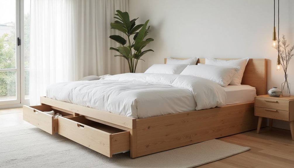 multifunctional storage architecture for small bedrooms