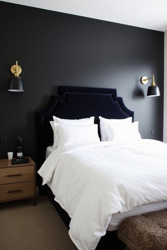accent wall creates dramatic contrast