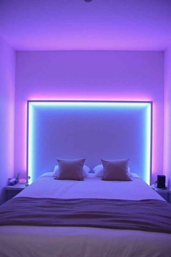backlit color changing customizable bedroom headboard