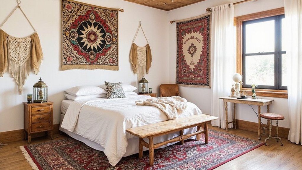 bohemian global bedroom decor