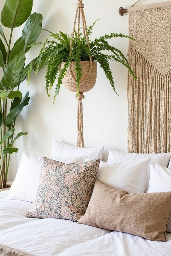 boho jungle vibe with hanging greenery