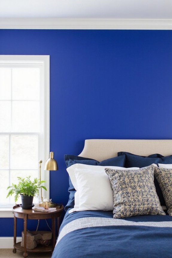 bold blue bedroom statement
