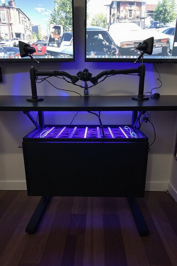 cable managed gaming desk