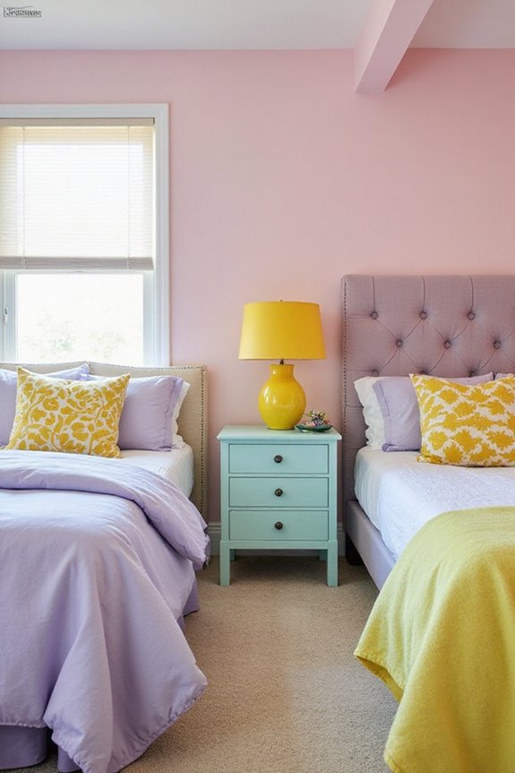 calming pastel tones with vibrant pops