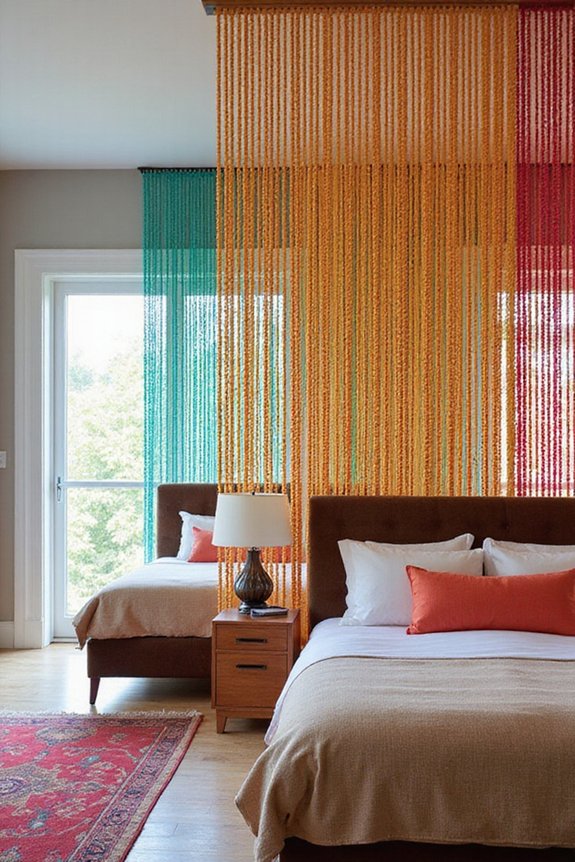 colorful beaded string room dividers