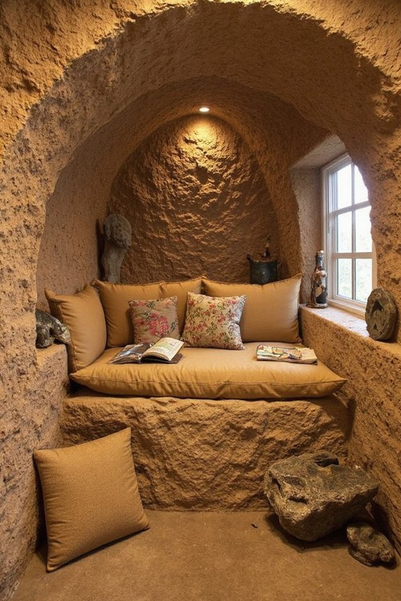 cozy immersive prehistoric reading sanctuary