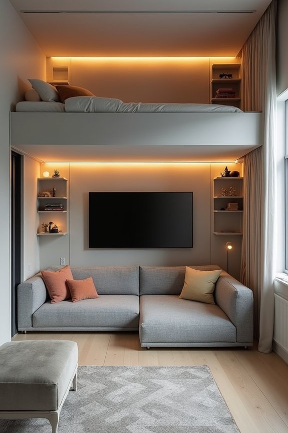 cozy multifunctional entertainment retreat