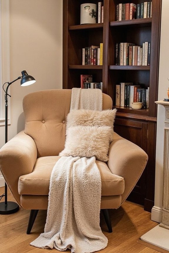 cozy reading nook with plush seating