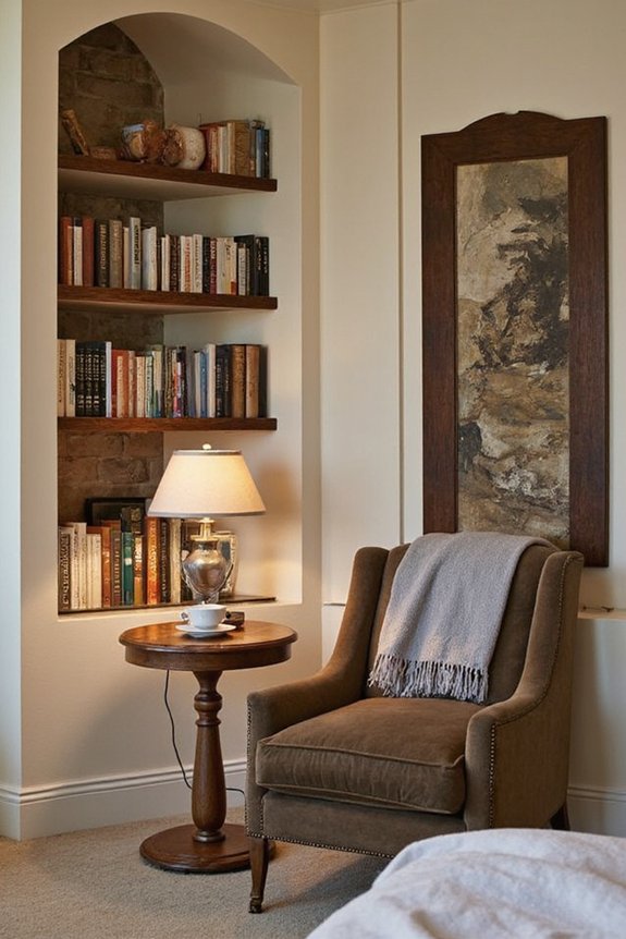 cozy reading sanctuary with plush seating