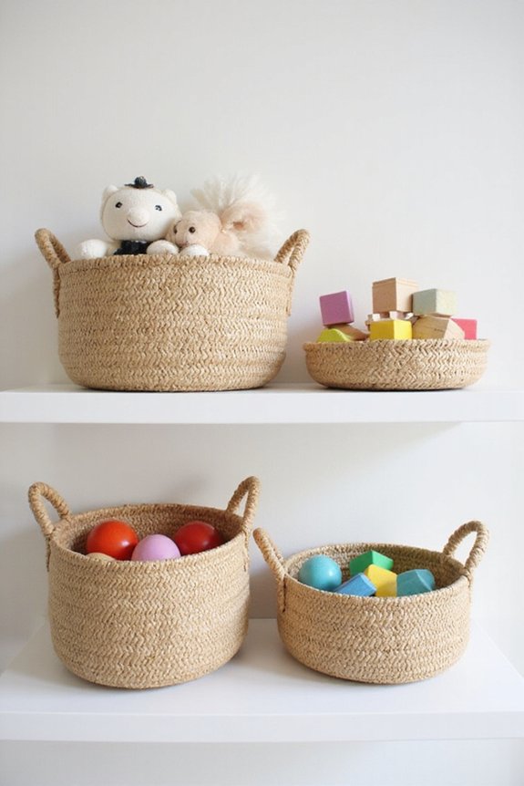 decorative woven storage baskets