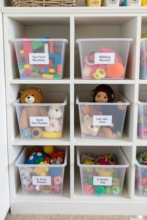 designated storage for toy categories