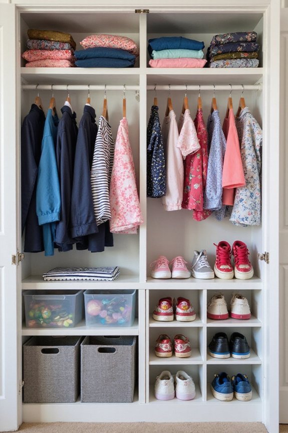 designated zones organize clothing types
