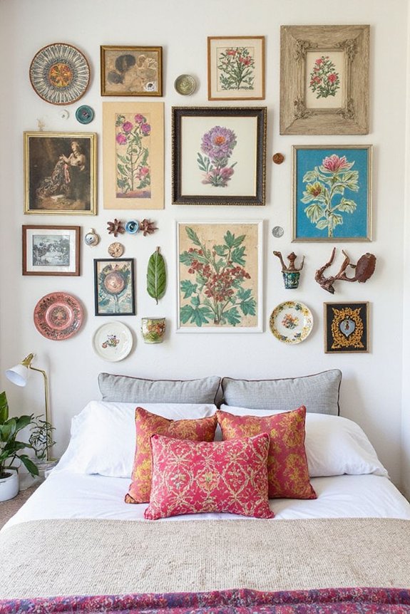 eclectic layered personalized gallery wall