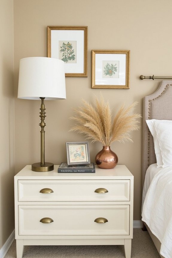 elegant metallic bedroom accent pieces