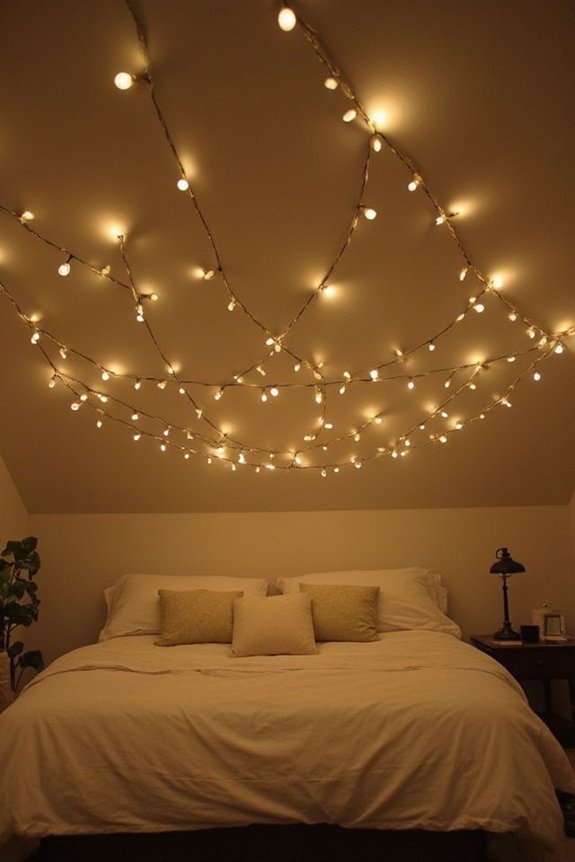 ethereal starry bedroom ceiling arrangement