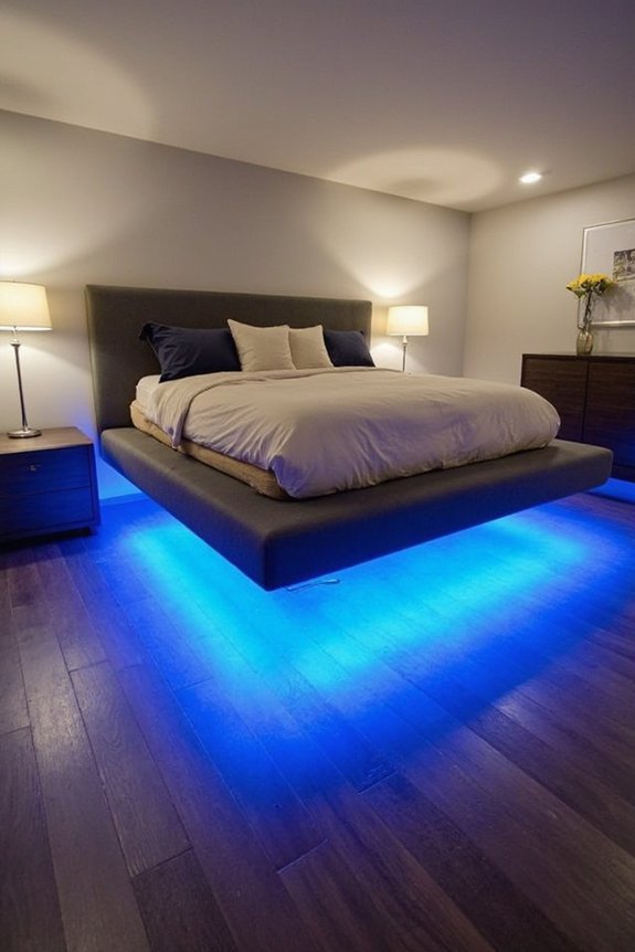 floating ambient remote controlled versatile bed lighting