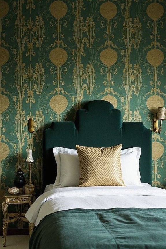 glamorous hunter green art deco sanctuary