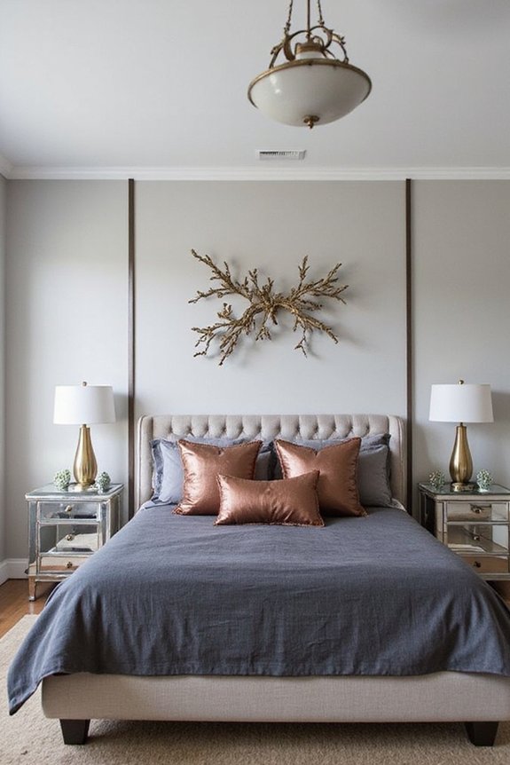glamorous metallic finishes add warmth