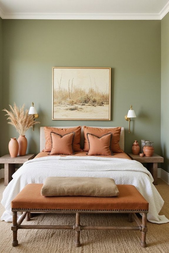 grounded and sophisticated nature inspired bedroom