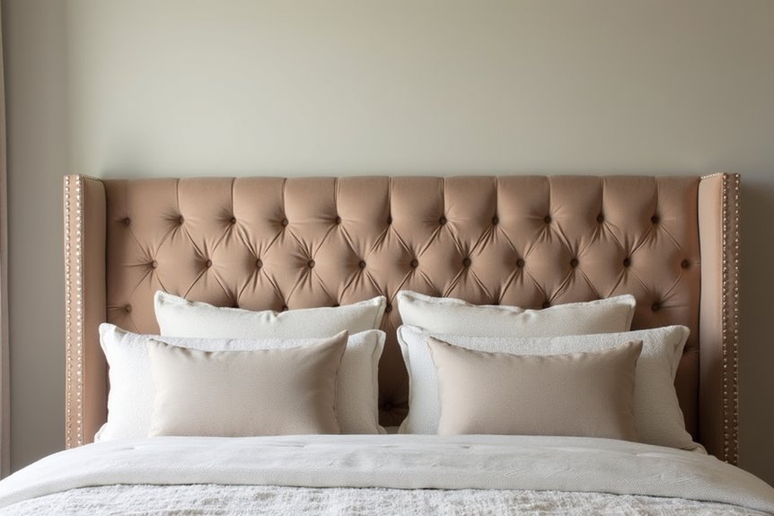 hotel inspired upholstered headboard with tufting