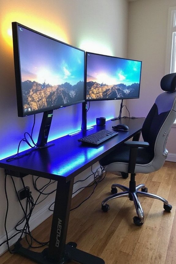 immersive multi monitor gaming command center
