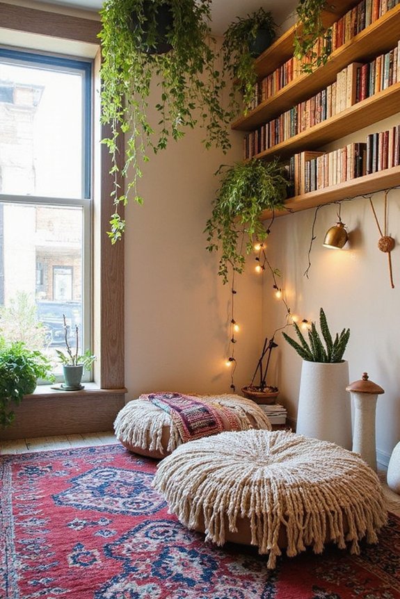intimate layered jewel toned literary sanctuary