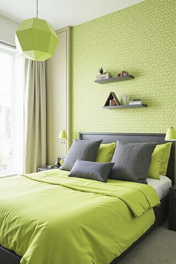 lime green geometric modern aesthetic