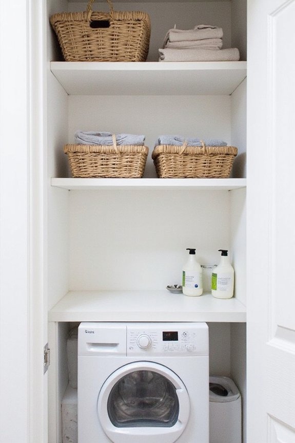 maximize vertical laundry room storage