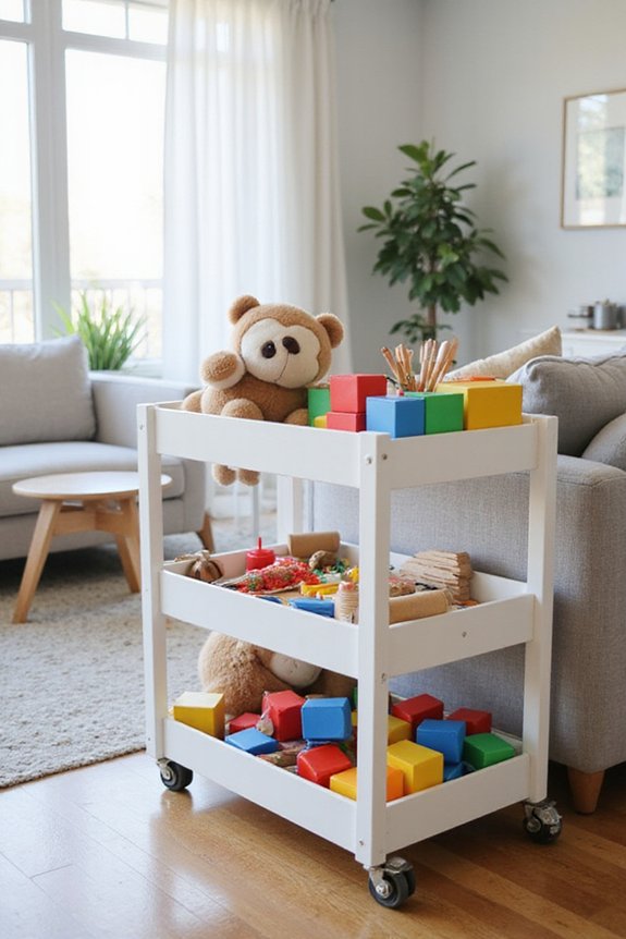 mobile toy storage carts