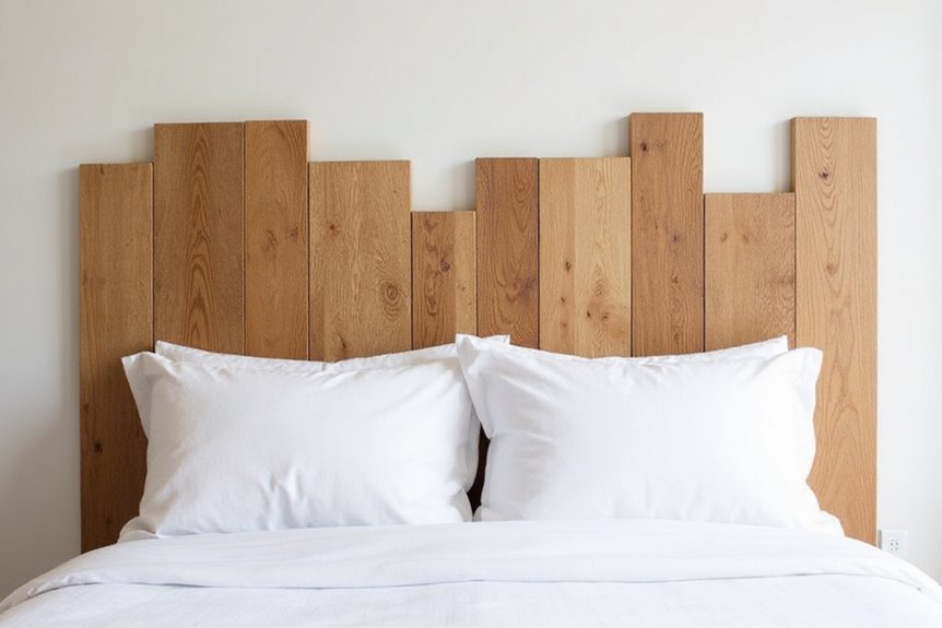 modern geometric wood headboard