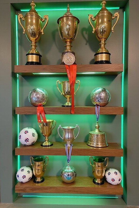 motivating soccer achievements display wall