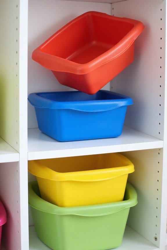 one bin out tidy organization responsibility building bedtime routine