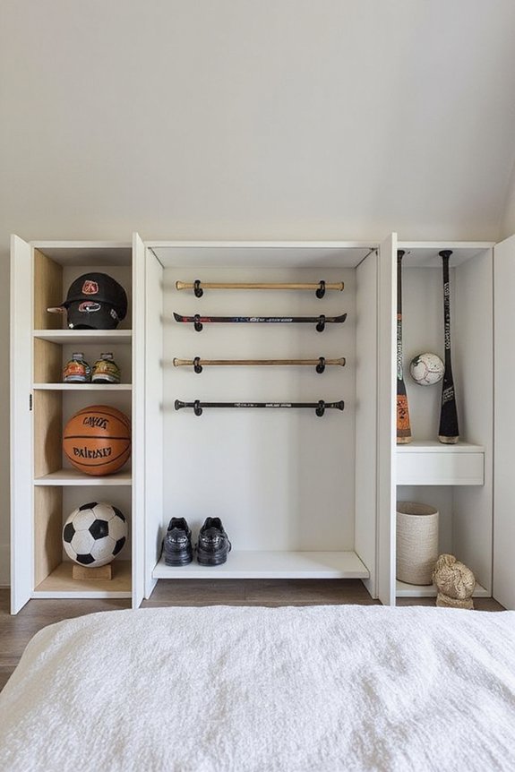 organized sports equipment transforms storage