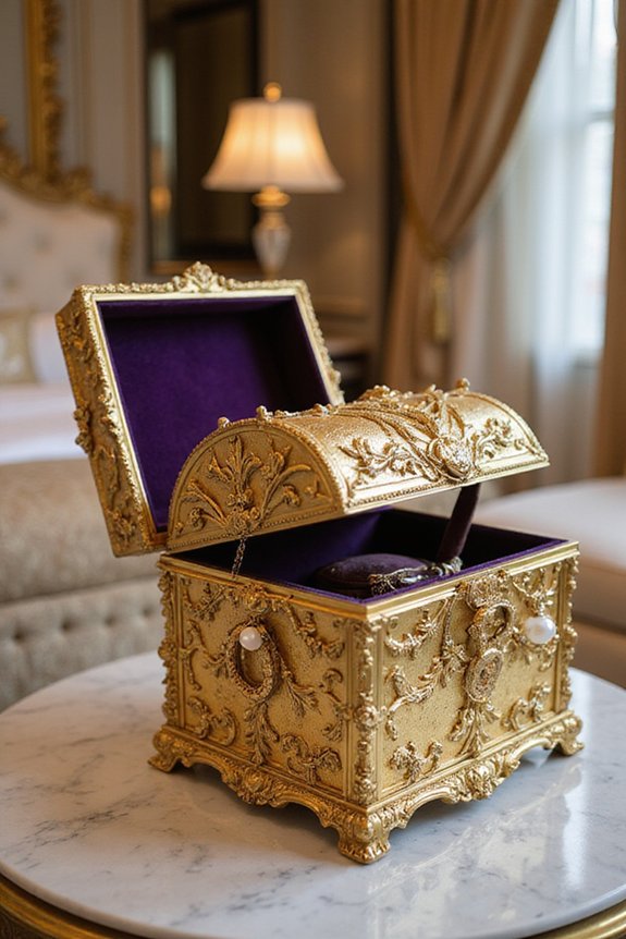 ornate treasure velvet lined hand painted