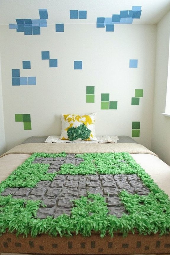 pixelated removable patterned dimensional decal wall