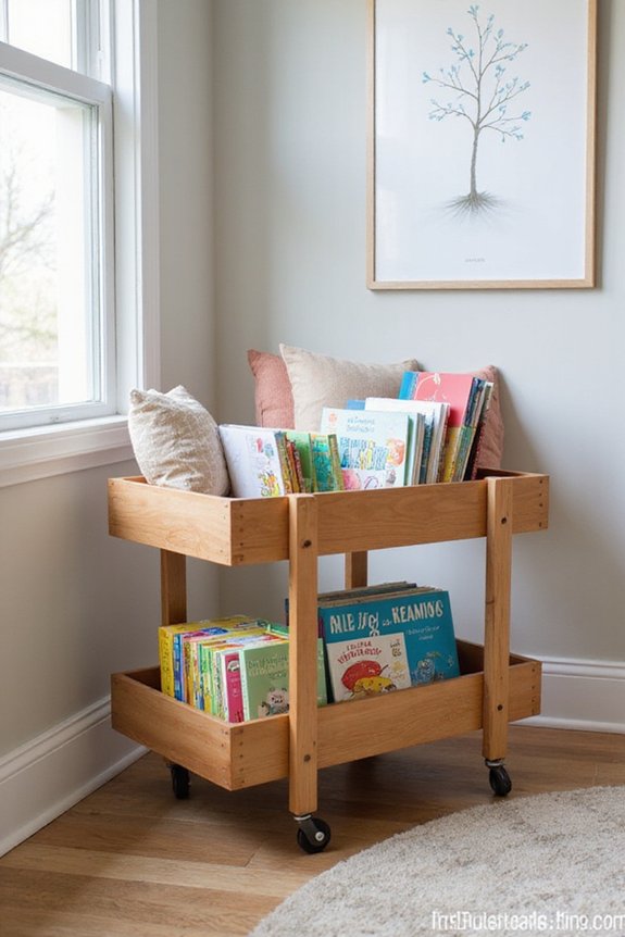 portable multi tiered face forward flexible reading stations