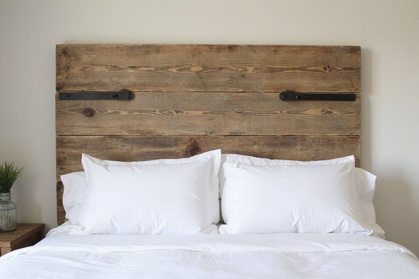 reclaimed wood rustic headboard creation