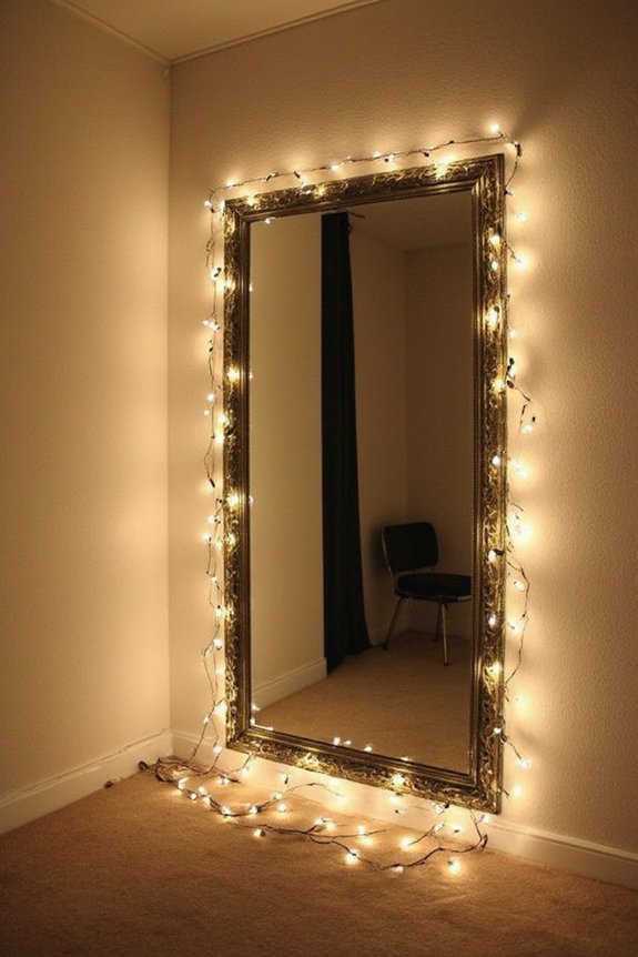 romantic glowing framed glamorous mirror
