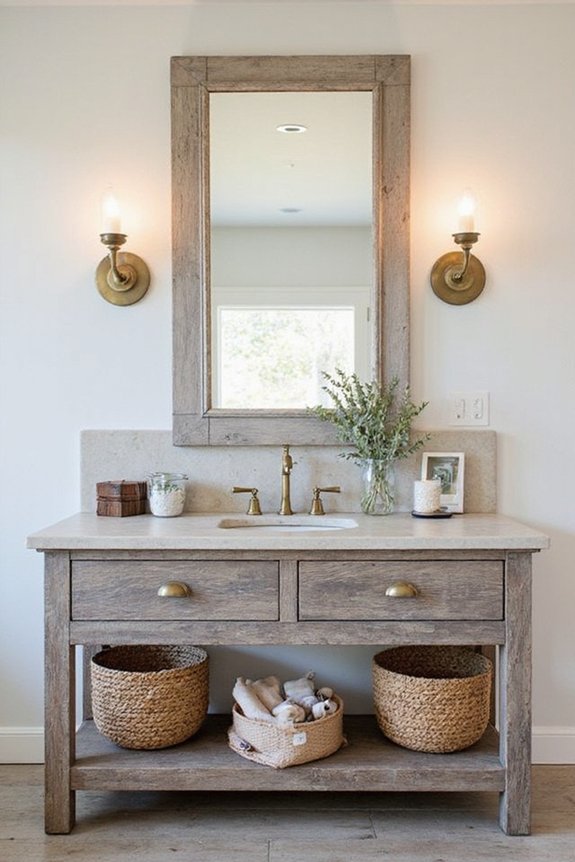 rustic farmhouse reclaimed wood vanity