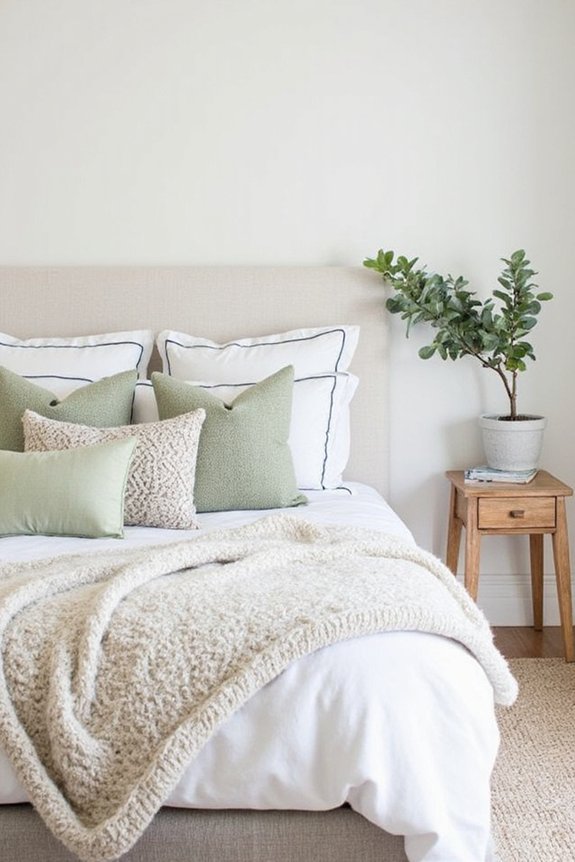 sage green accents offer flexible comfort
