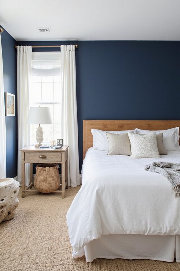 serene coastal wood navy sophistication
