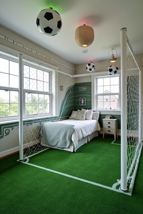 soccer stadium themed bedroom