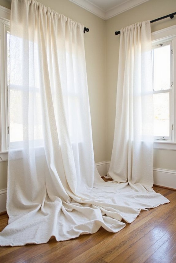 soften hard lines with curtains and drapes