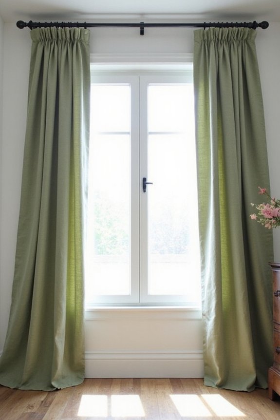 soothing versatile sage green window treatments