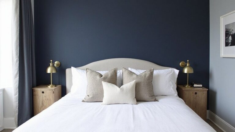 sophisticated navy blue bedroom decor