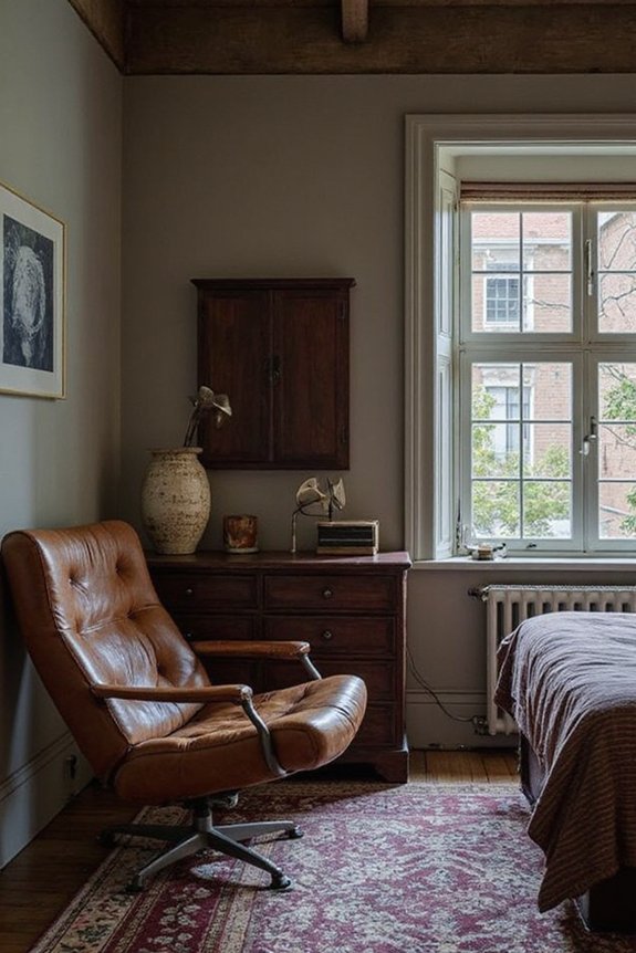 sophisticated vintage masculine bedroom design