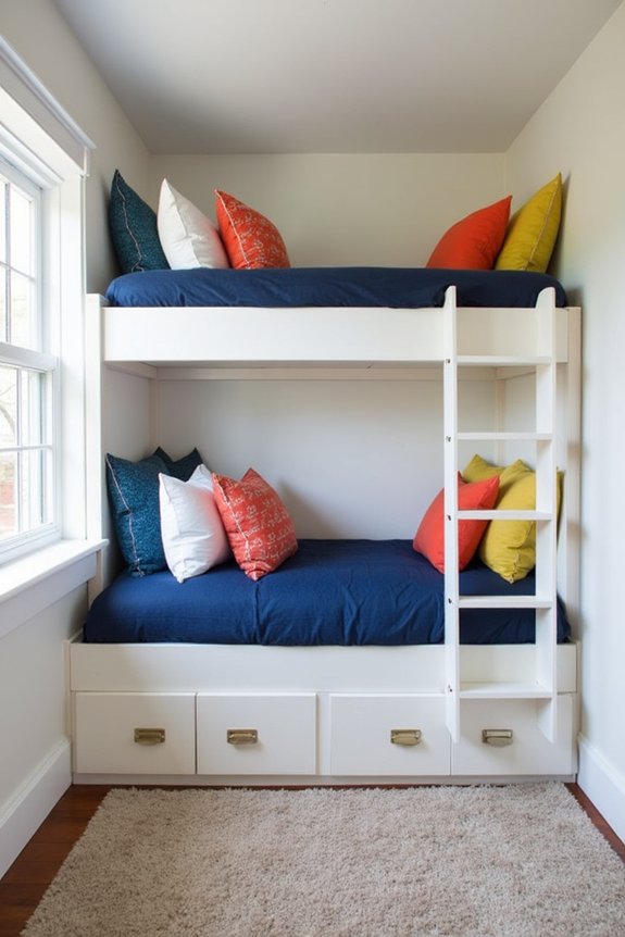 space efficient triple bunk beds