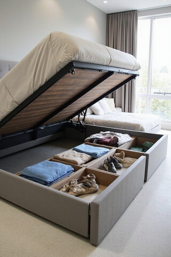 space optimizing bedroom storage