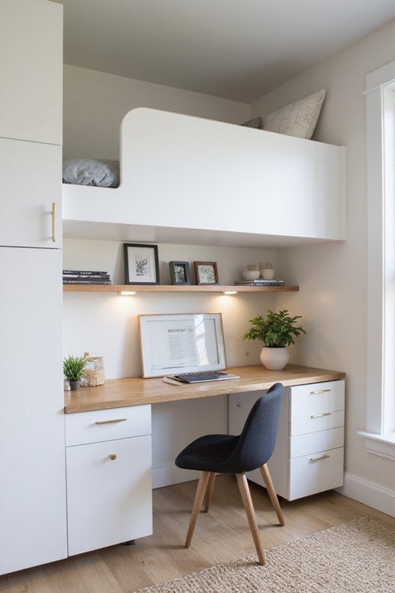 space saving loft bed workstations